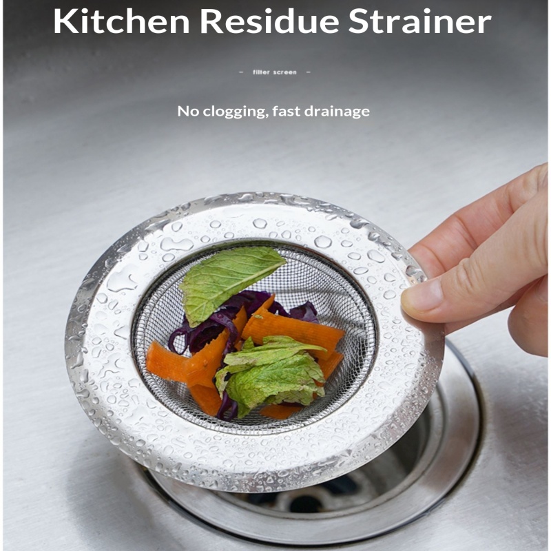 Commercial Kitchen Bin - Roestvrijstalen gootsteenzeef, keukenafvoerfilter, gaasmandje, anti-verstopping, resten-