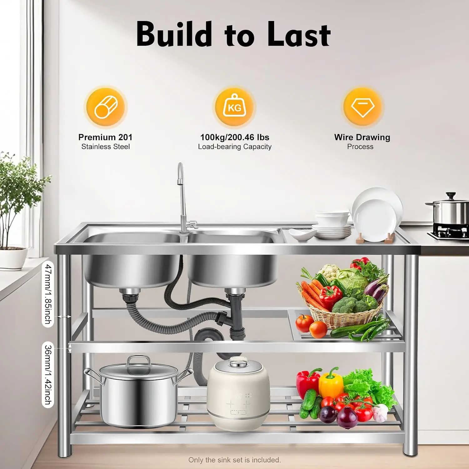 Vrijstaande voorbereidingsbak  - Commercial Kitchen Worktops recensie en prijs